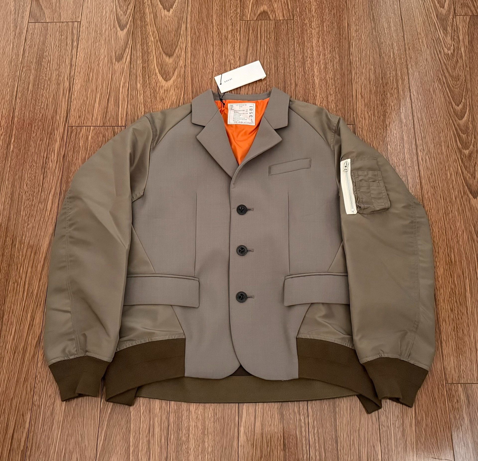 Sacai Sacai 25SS Suiting Bonding Mix Jacket Size US S / EU 44-46 / 1 - 1 Thumbnail