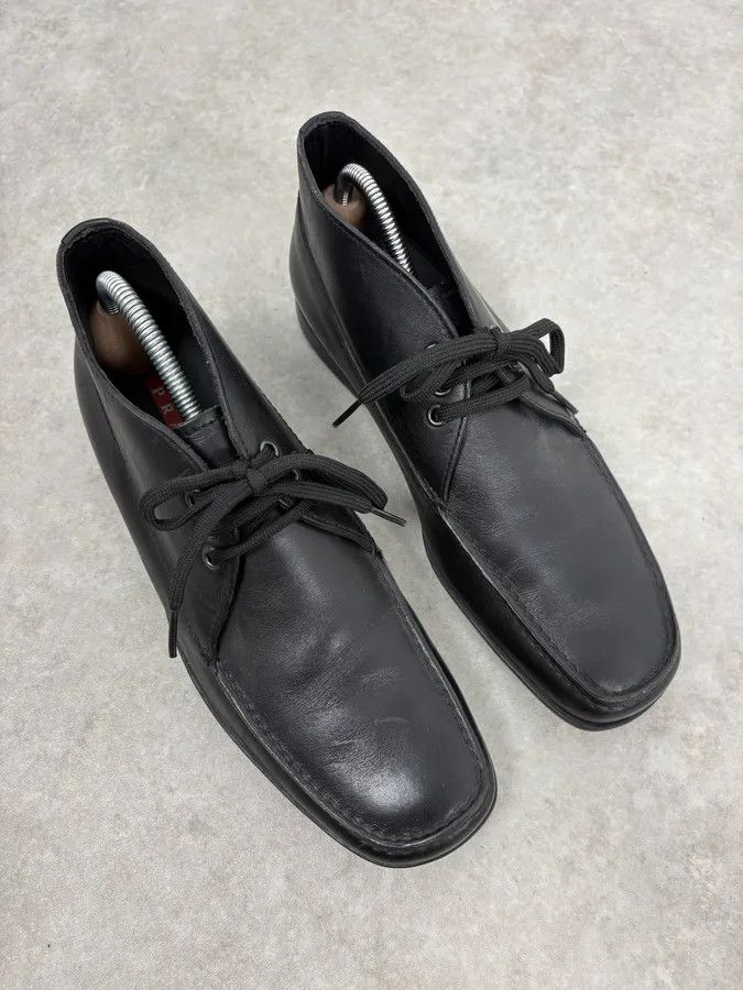 Prada 2000s Prada Black Leather Derby Shoes Size US 8 / EU 41 - 6 Thumbnail