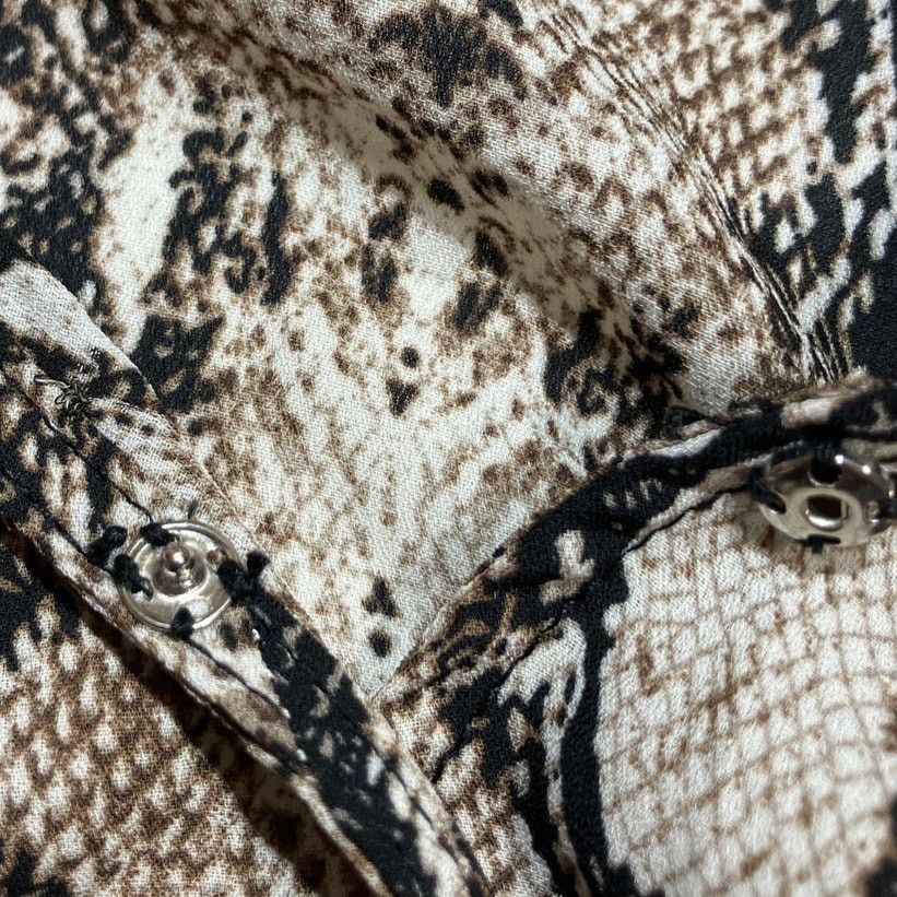 Other HYFVE Boho Brown Snake Print Long Sleeve Wrap Blouse L Size L / US 10 / IT 46 - 6 Thumbnail