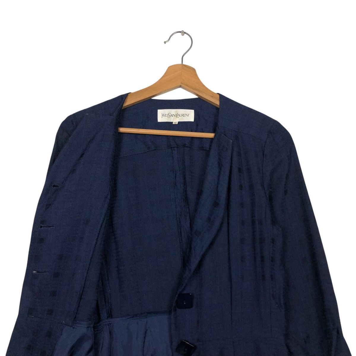 Designer × Yves Saint Laurent 📌Vintage Yves Saint Laurent Dress Rich Blue Size XS / US 0-2 / IT 36-38 - 14 Thumbnail
