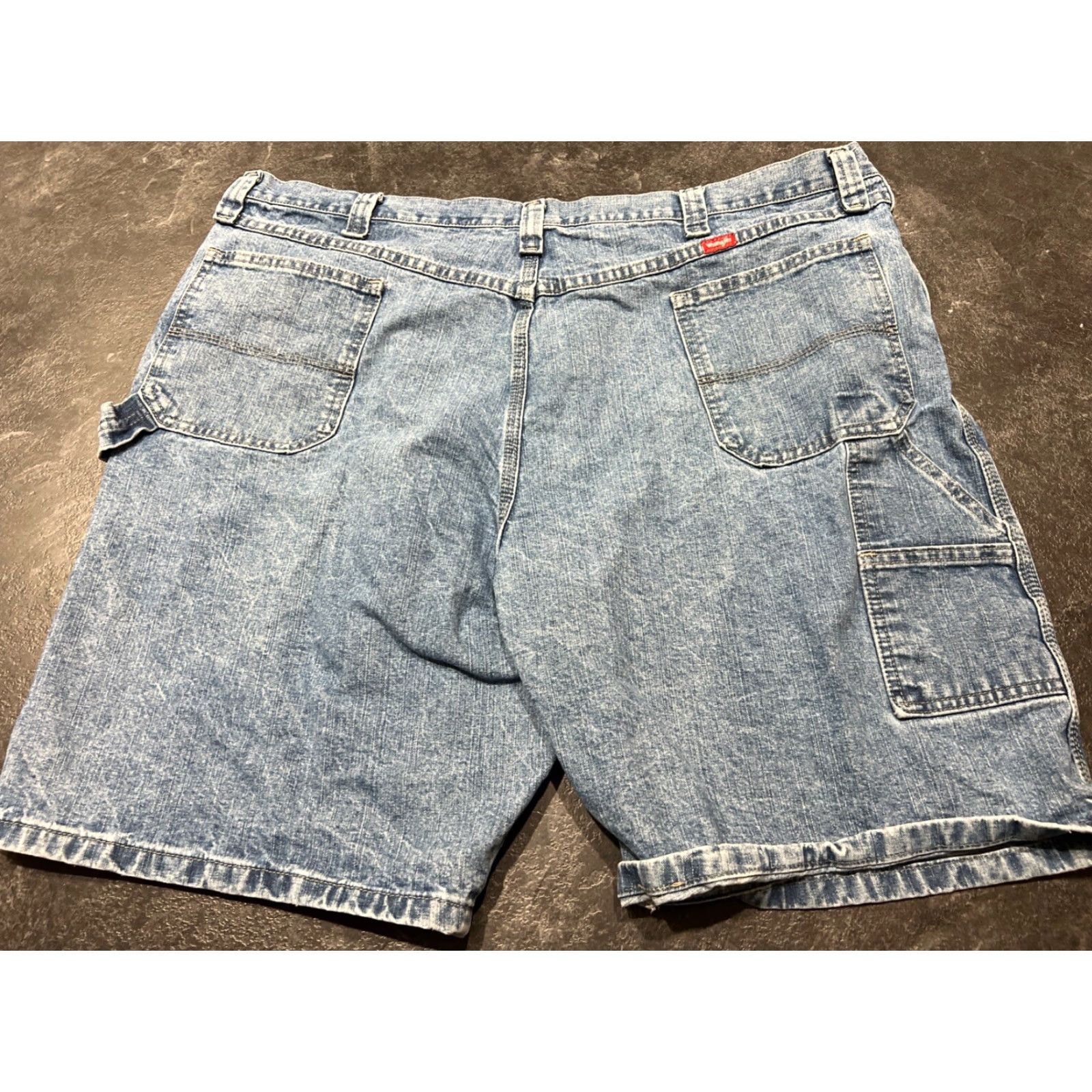 Wrangler Wrangler Men's Carpenter Shorts 46 Blue Denim Workwear 10" Inseam Flex Fit Biker Outdoor Size US 30 / EU 46 - 5 Thumbnail