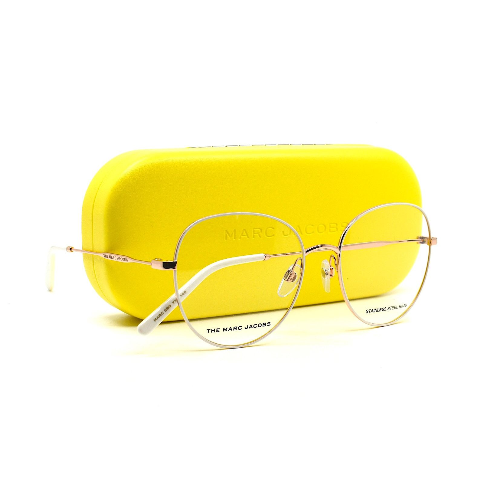 Marc Jacobs NEW MARC JACOBS MARC590 Y3R GOLD IVORY EYEGLASSES FRAME Size ONE SIZE - 7 Thumbnail