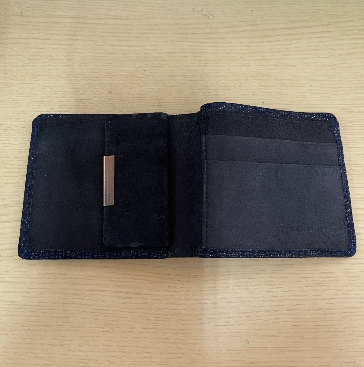 Genuine Leather × Japanese Brand Inden Ya Leather Wallet Bifold Deer Skin Indigo Size ONE SIZE - 3 Thumbnail
