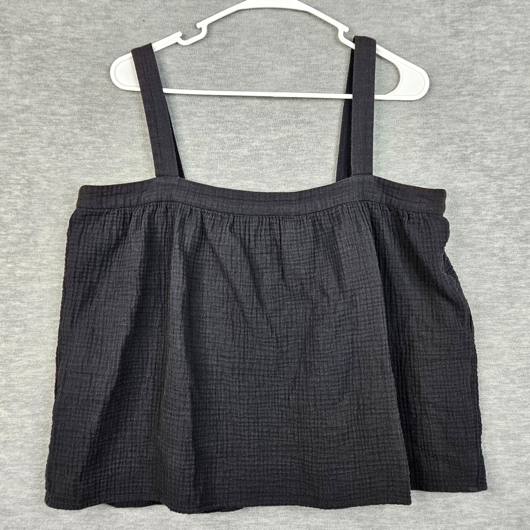 Vintage Jenni Kayne Button-Up Tank Top M Black Cotton Blend Sleeveless VINTAGE?? Size M / US 6-8 / IT 42-44 - 4 Thumbnail