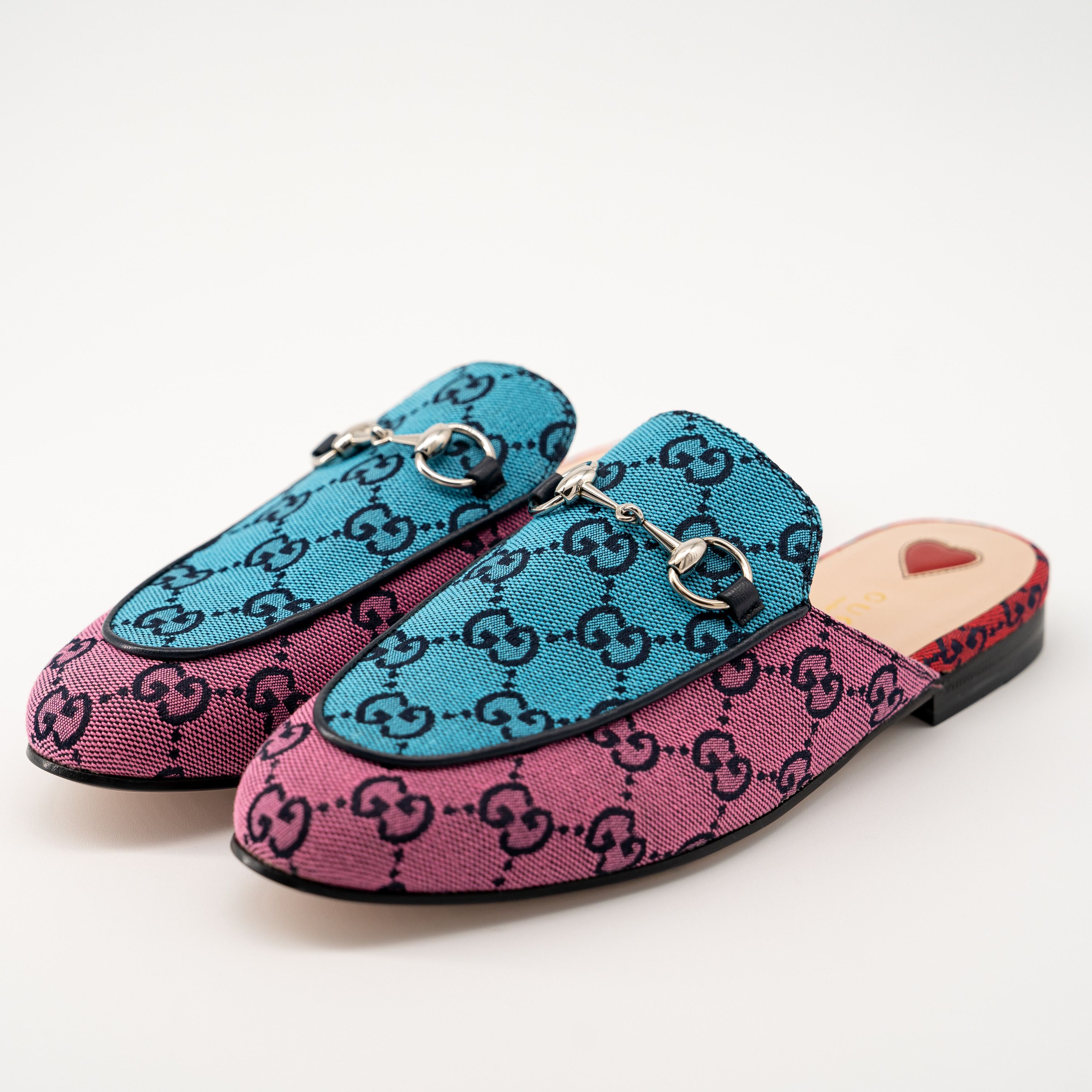 Gucci 35.5G 5.5 US Gucci Princetown Blue Pink GG Mules Slipper Size US 5.5 / IT 35.5 - 1 Thumbnail