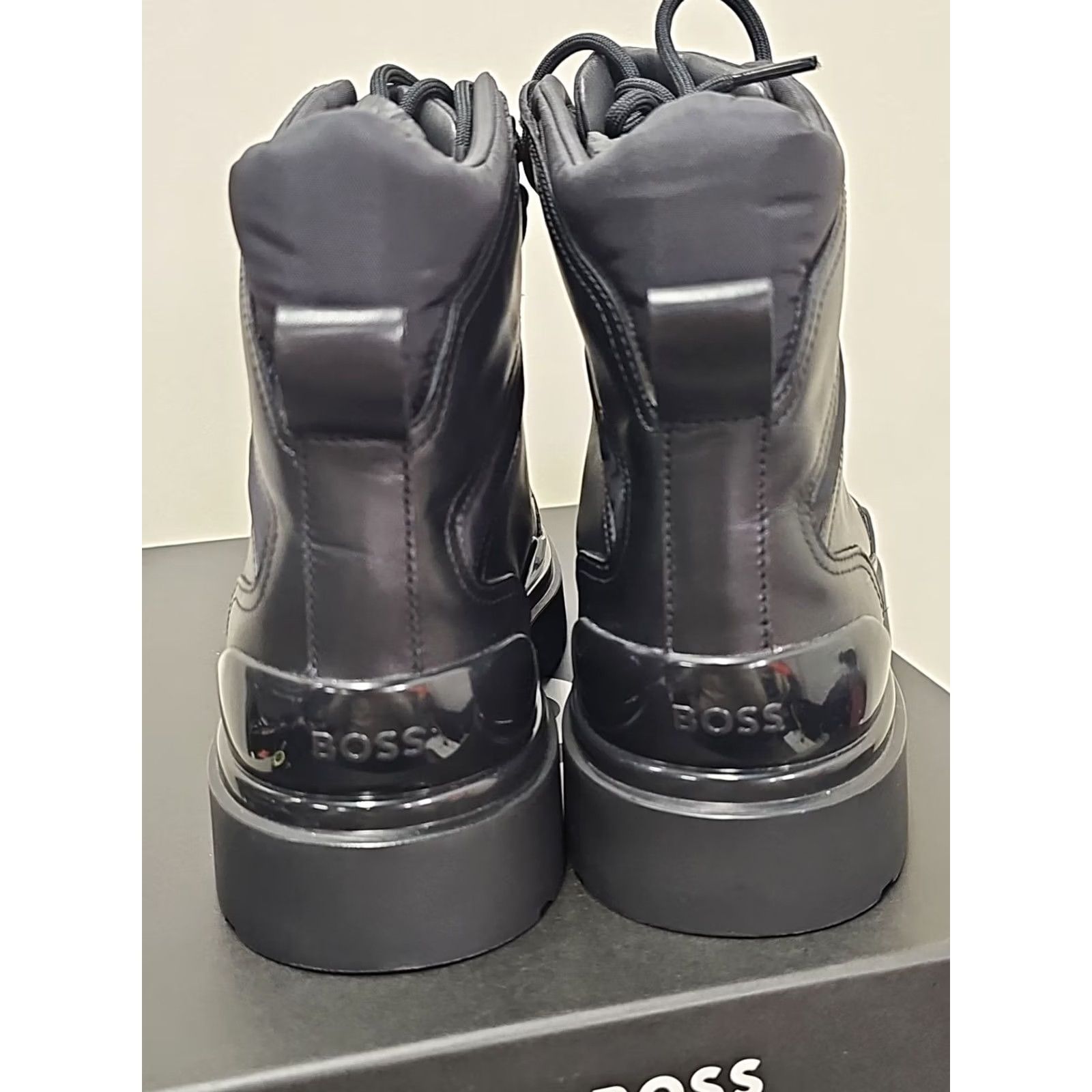Vintage BOSS Boots Mens Leather Ankle Boots Mid-Calf 10 Black Leather Boss MENS Model Size US 10 / EU 43 - 7 Thumbnail