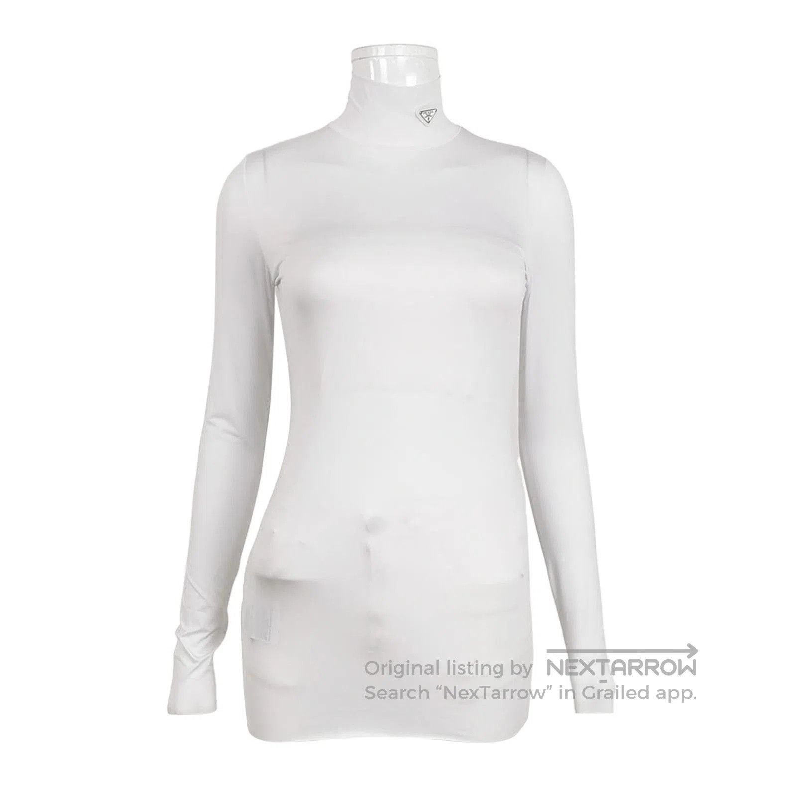 Prada Prada White Turtleneck Long Sleeve Top . Size M / US 6-8 / IT 42-44 - 1 Thumbnail