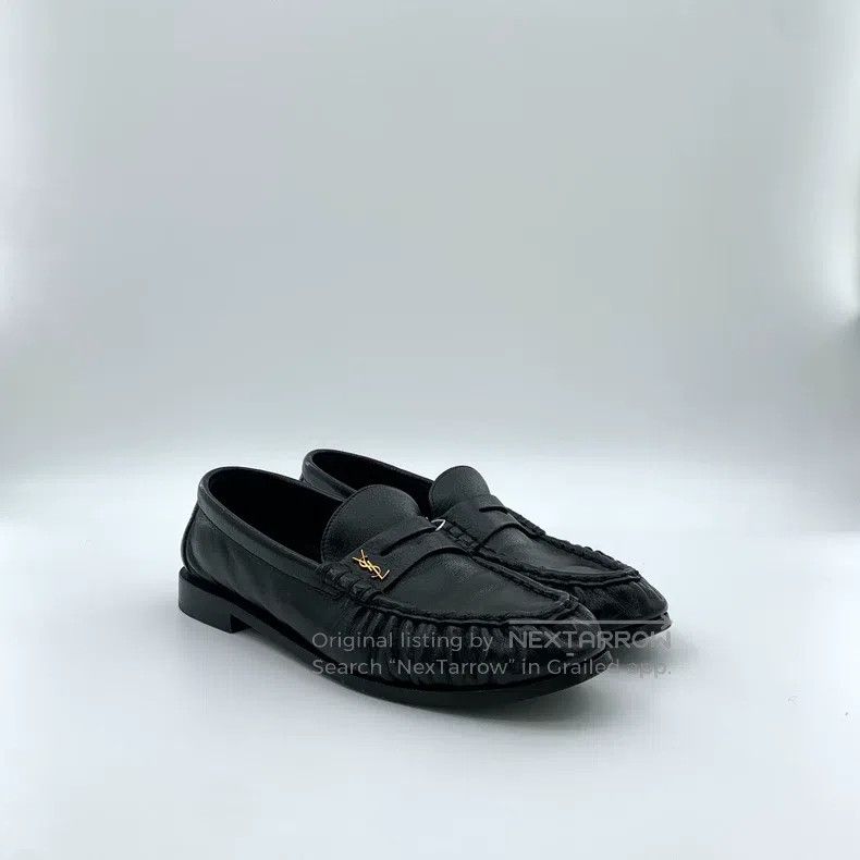 Saint Laurent Paris Saint Laurent Paris Black Logo Gold Mark Leather Casual Sl Size US 7 / EU 40 - 2 Thumbnail