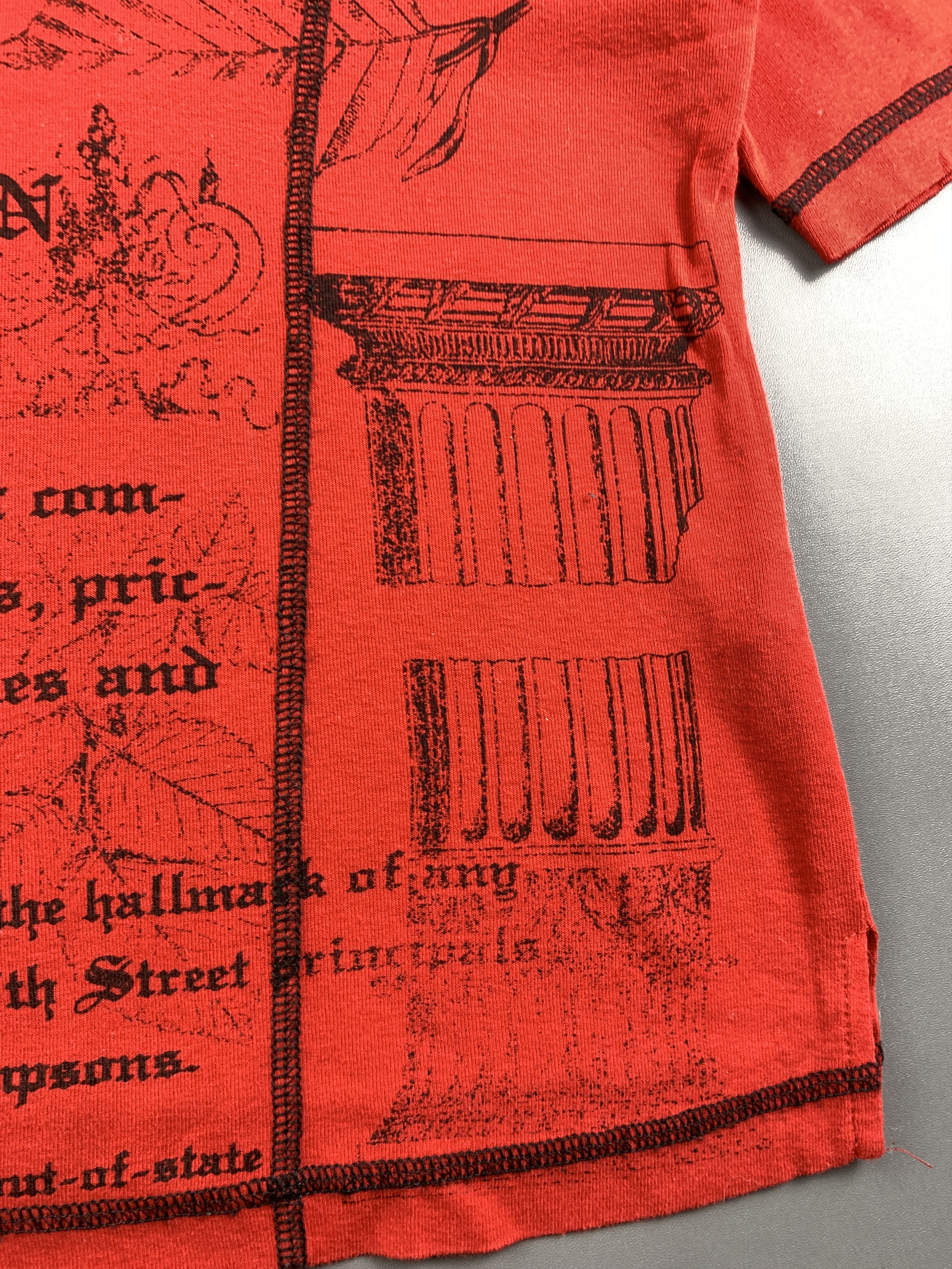 Japanese Brand 2000s Gardenia Red Contrast Sigilism Poem Crop Fit Tee (M) Size M / US 6-8 / IT 42-44 - 4 Thumbnail