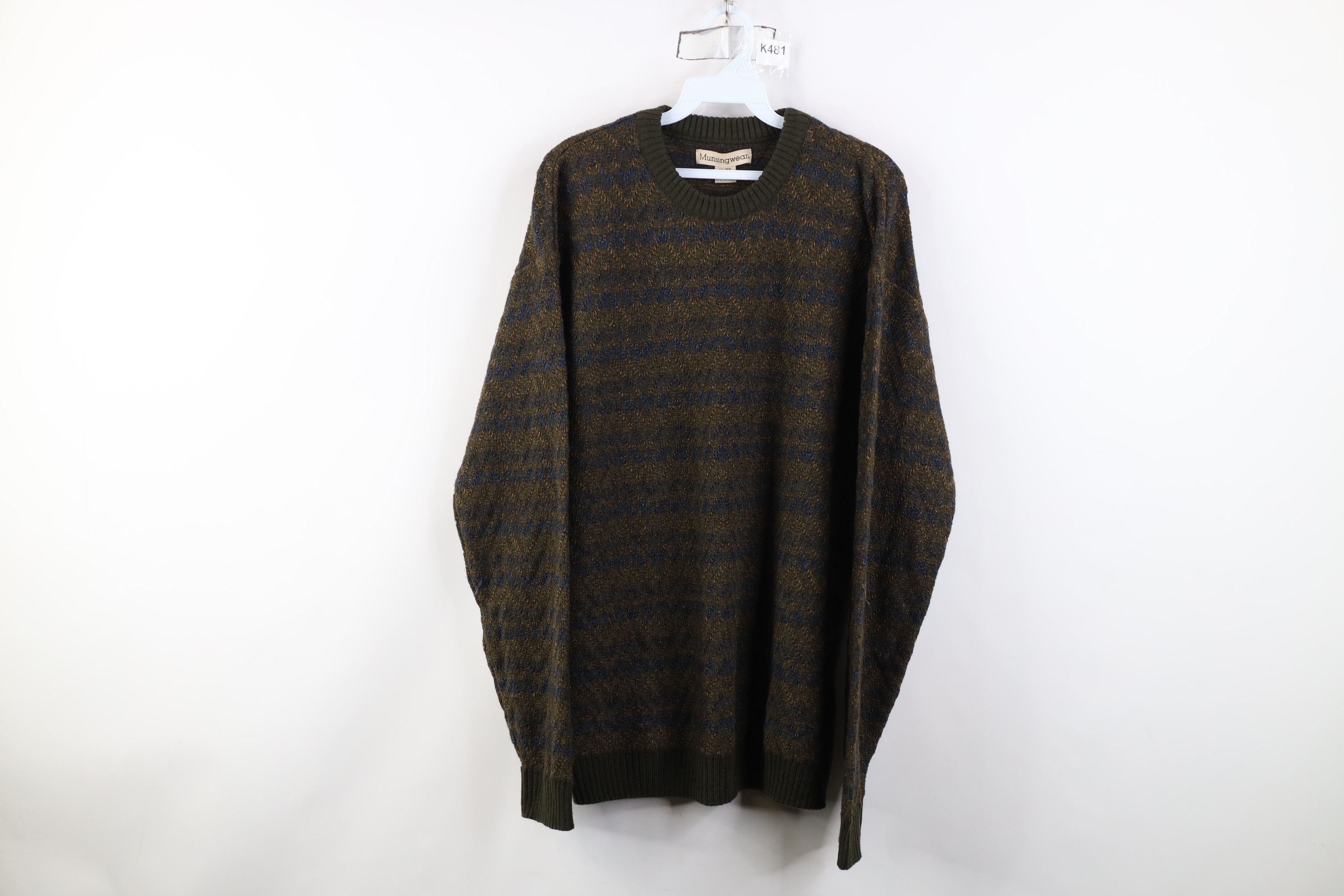 Vintage Vintage 90s Streetwear Knit Crewneck Sweater Earth Tone Size US XL / EU 56 / 4 - 1 Thumbnail
