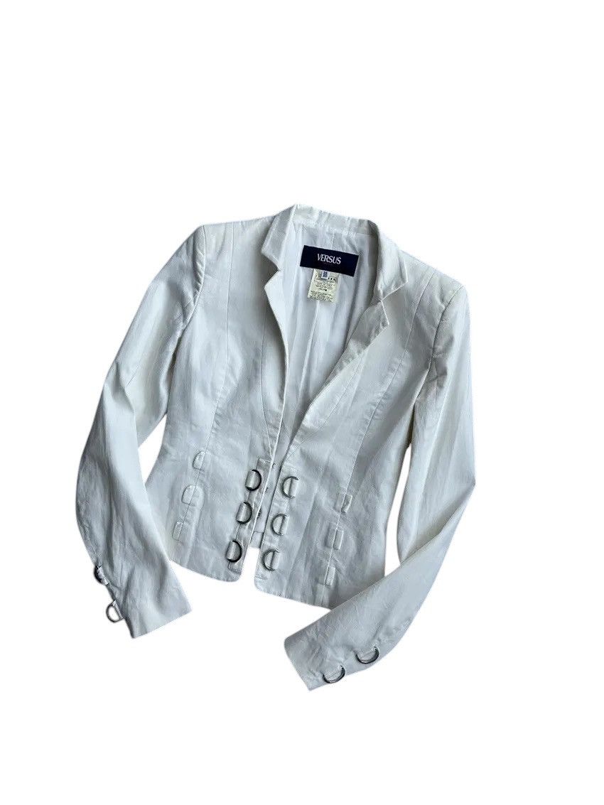 Versus Versace × Vintage Vintage Versus Versace Woman White Blazer Jacket Size S / US 4 / IT 40 - 3 Thumbnail