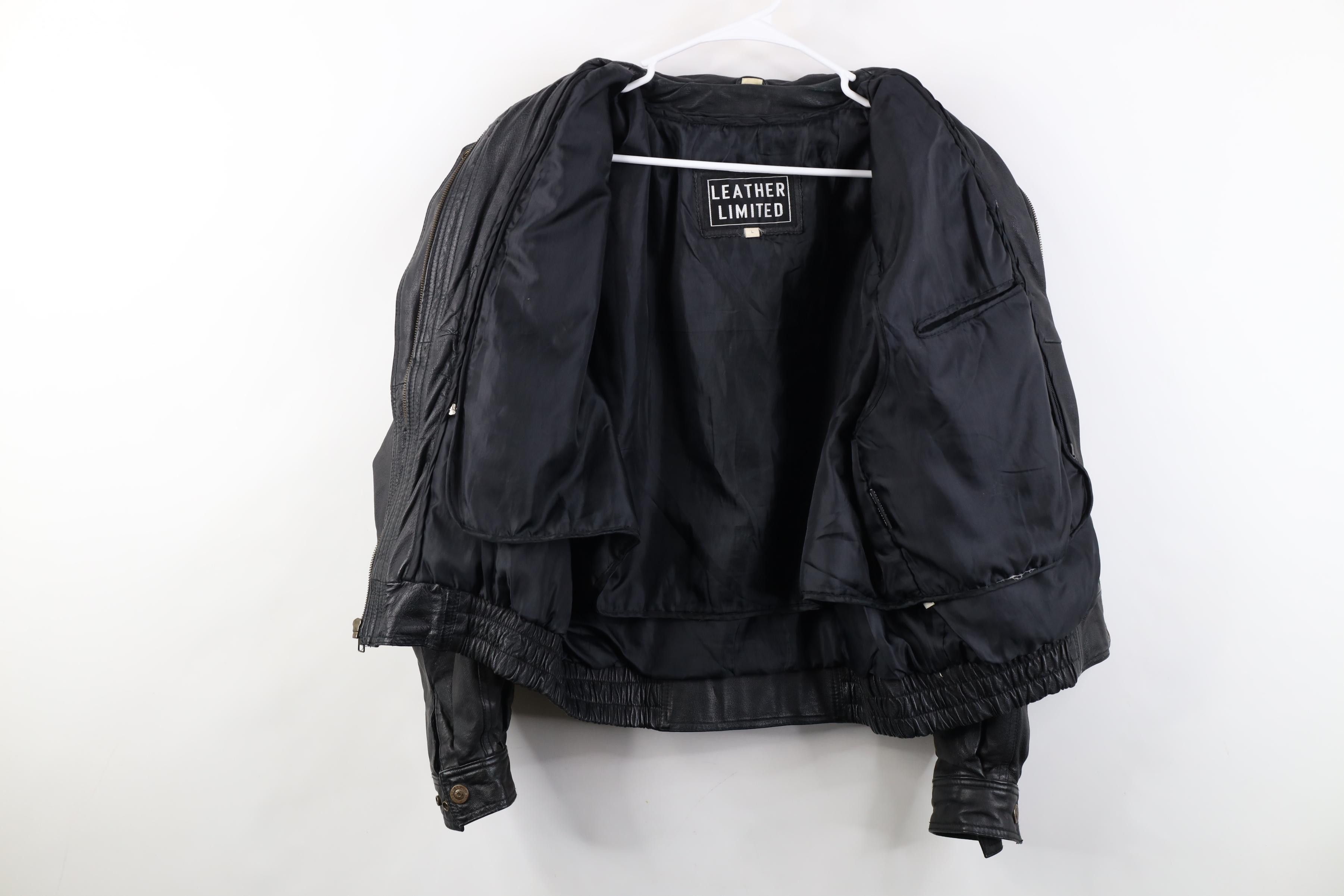 Vintage Vintage 90s Streetwear Lined Leather Flight Bomber Jacket Size L / US 10 / IT 46 - 11 Thumbnail