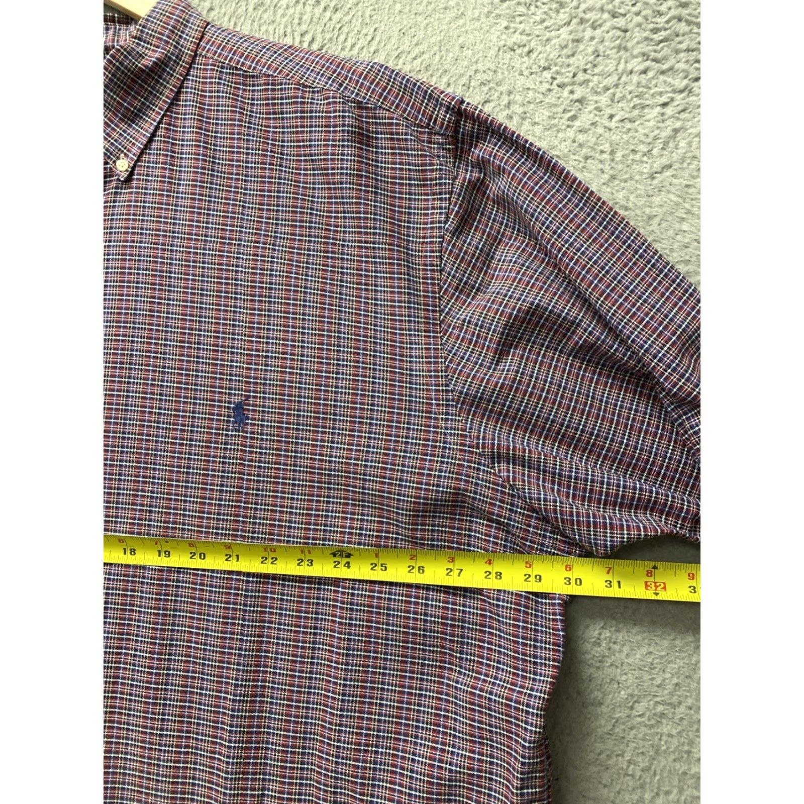 Ralph Lauren RALPH LAUREN Button-Down Shirt Mens 3XLT Red Long Sleeve Plaid Embroidered Pony Accent Classic Size US XXL / EU 58 / 5 - 7 Thumbnail