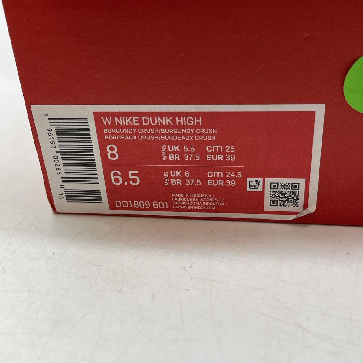 Nike Wmns dunk high burgundy crush Size US 8 / IT 38 - 9 Thumbnail