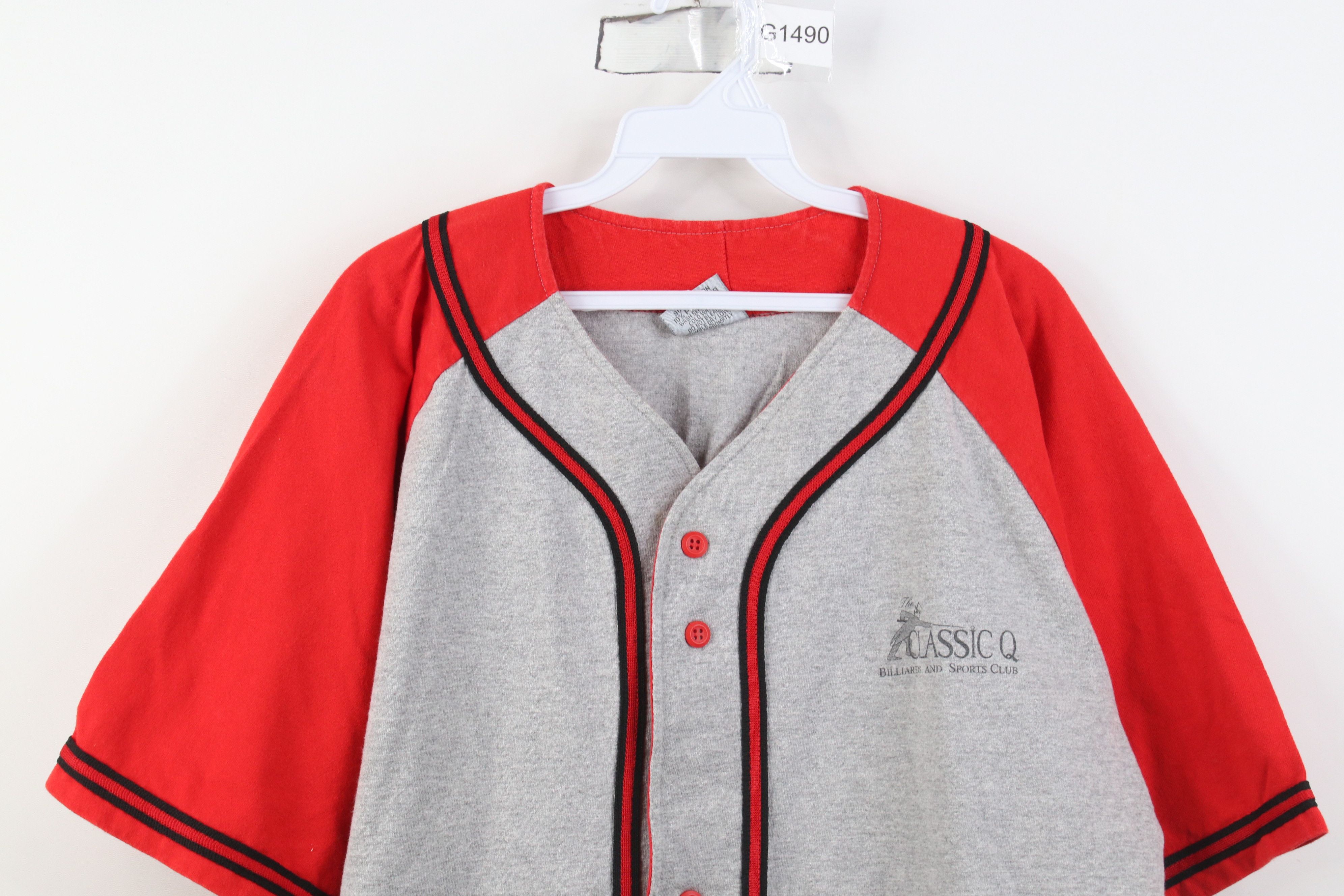 Vintage Vintage 90s Q Billiards Sports Club Baseball Jersey Gray USA Size US L / EU 52-54 / 3 - 2 Thumbnail
