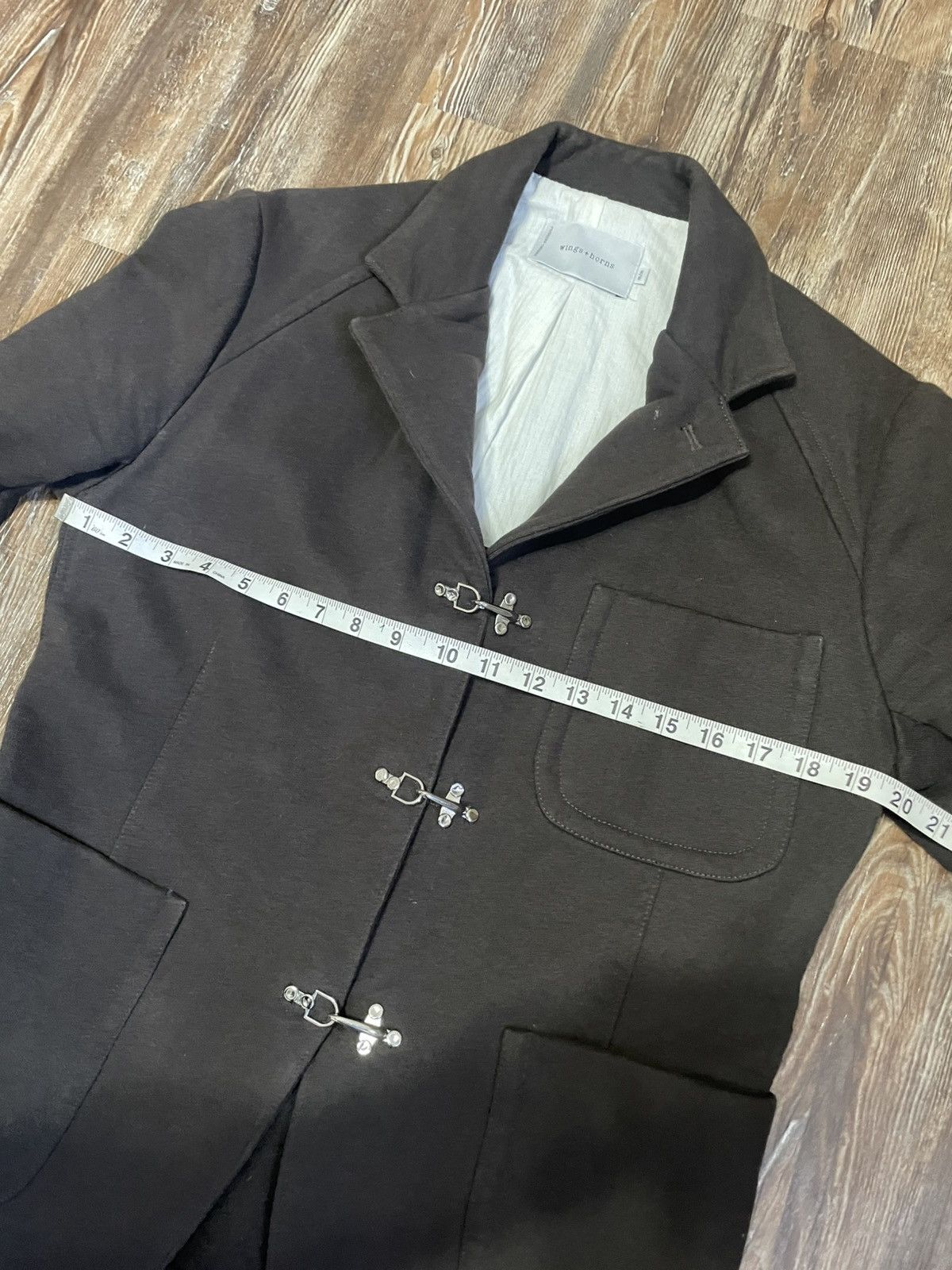 Wings + Horns Custom Brown Cotton Blazer Fisherman Hook Clasp Nautical M Size US M / EU 48-50 / 2 - 6 Thumbnail