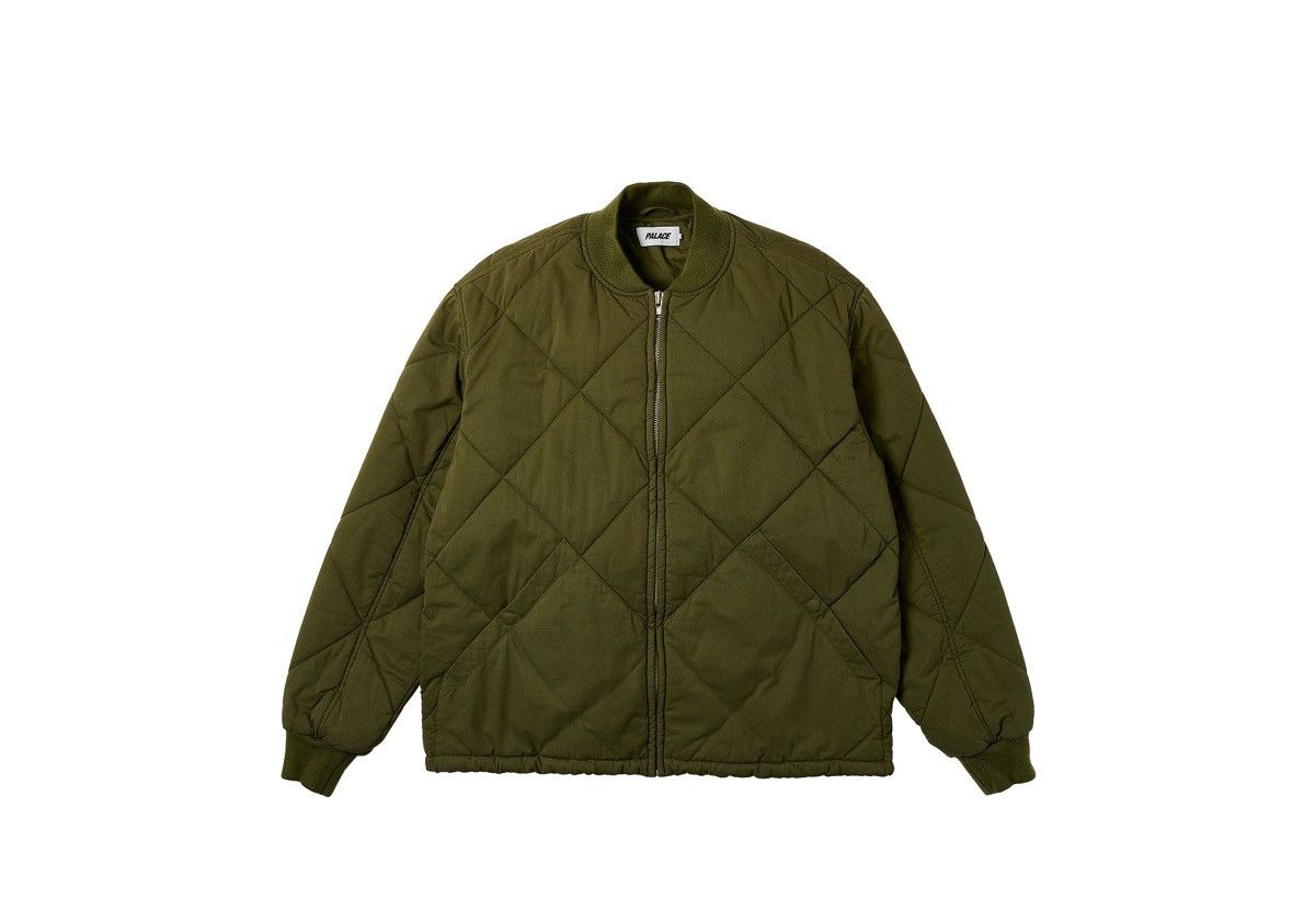 Palace London D-QUILT BOMBER GREEN Diamond Quilted Jacket XL