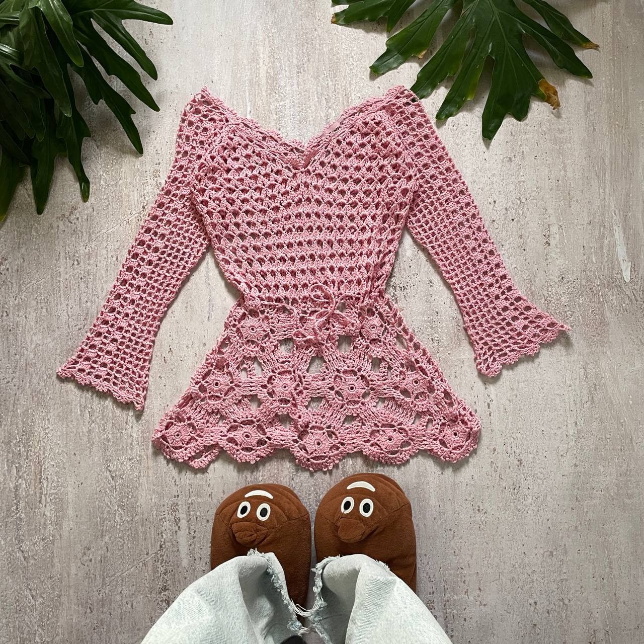 Vintage VINTAGE Y2K FIONELLA KNITTED DRESS FLOWER BARBIE PINK Size M / US 6-8 / IT 42-44 - 1 Thumbnail