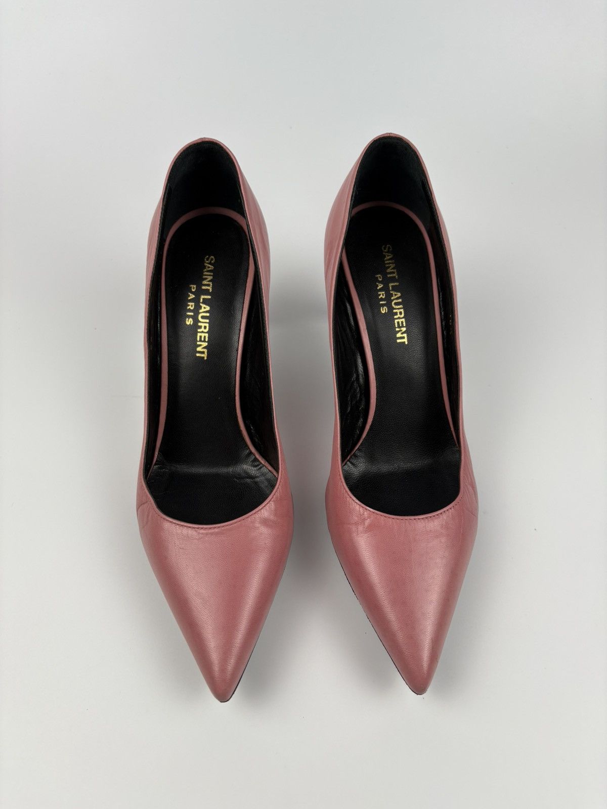 Saint Laurent Paris SLP Pointed Toe Pumps Fushia Leather Heels Size US 6.5 / IT 36.5 - 2 Thumbnail