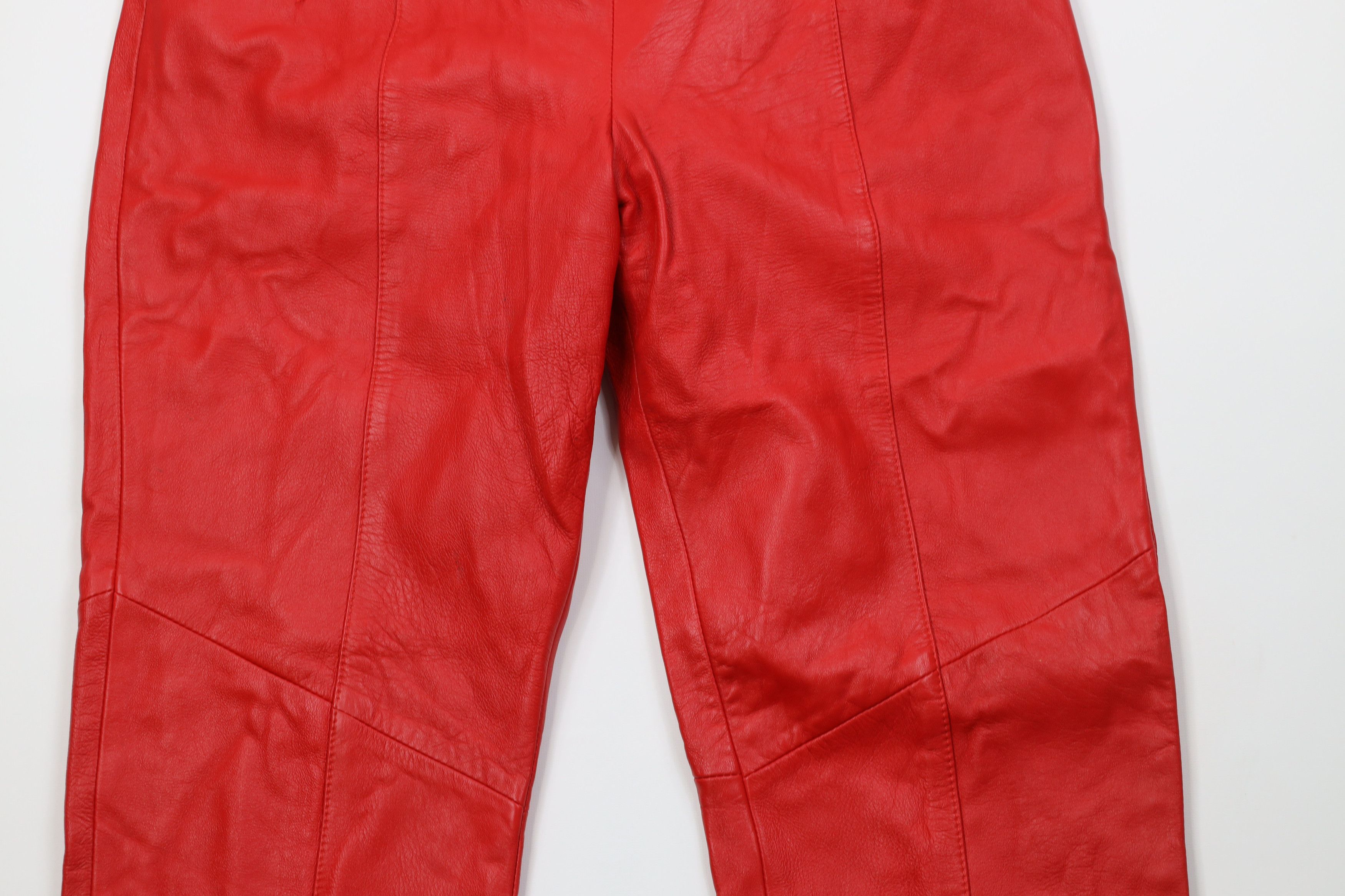 Vintage Vintage 90s Streetwear Eddie Murphy Soft Leather Pants Red Size 38" / US 16 / IT 52 - 3 Thumbnail