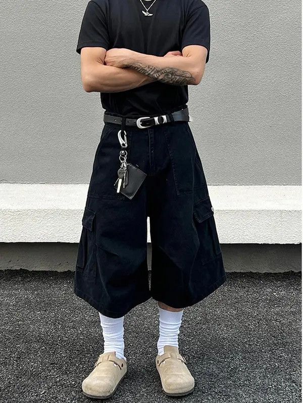 Jean VIBE Black Cargo Shorts with Belt Size US 32 / EU 48 - 6 Thumbnail