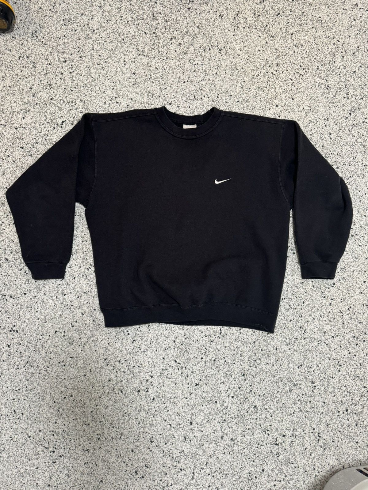 Image of Vintage Nike Crewneck/sweatshirt Made In Usa Swoosh in Black, Men's (Size Large)