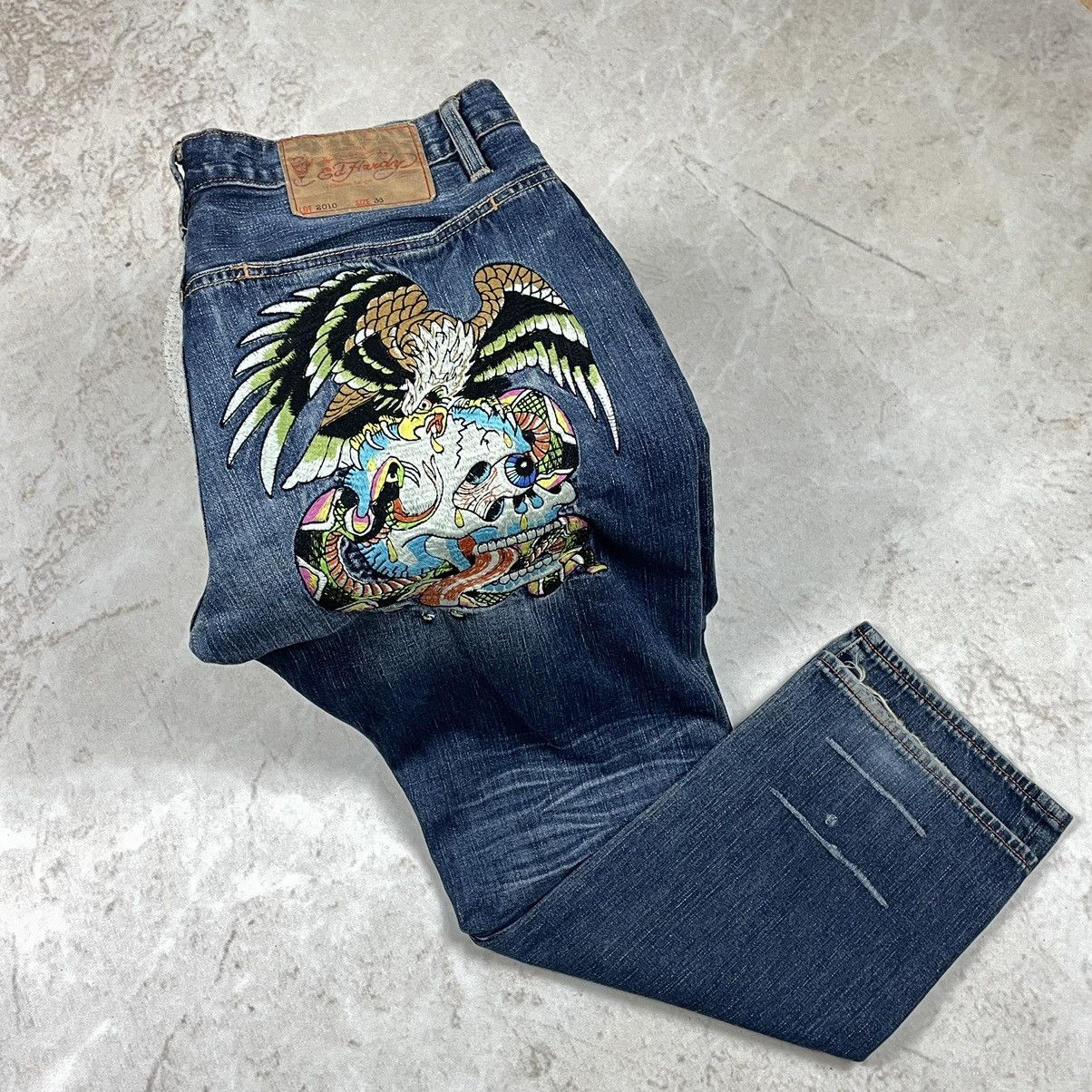 Christian Audigier × Ed Hardy × Vintage Ed Hardy Christian Audigier Vintage Printed Baggy Y2K Pants Size US 36 / EU 52 - 1 Thumbnail