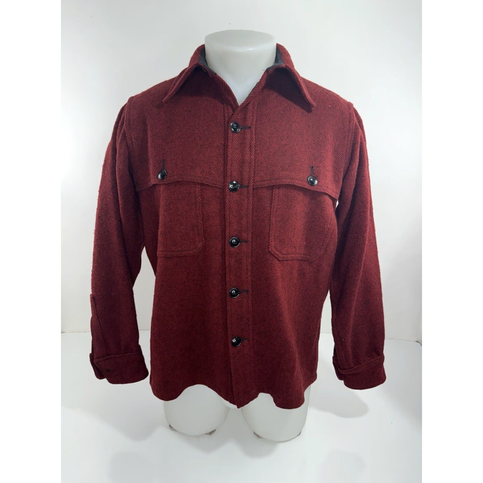 Eddie Bauer EDDIE BAUER Vintage WOOL Ranch Western Duster Shirt Jacket 15 Red EXCELLENT Mens Shirt Jacket XS? Size US M / EU 48-50 / 2 - 2 Thumbnail
