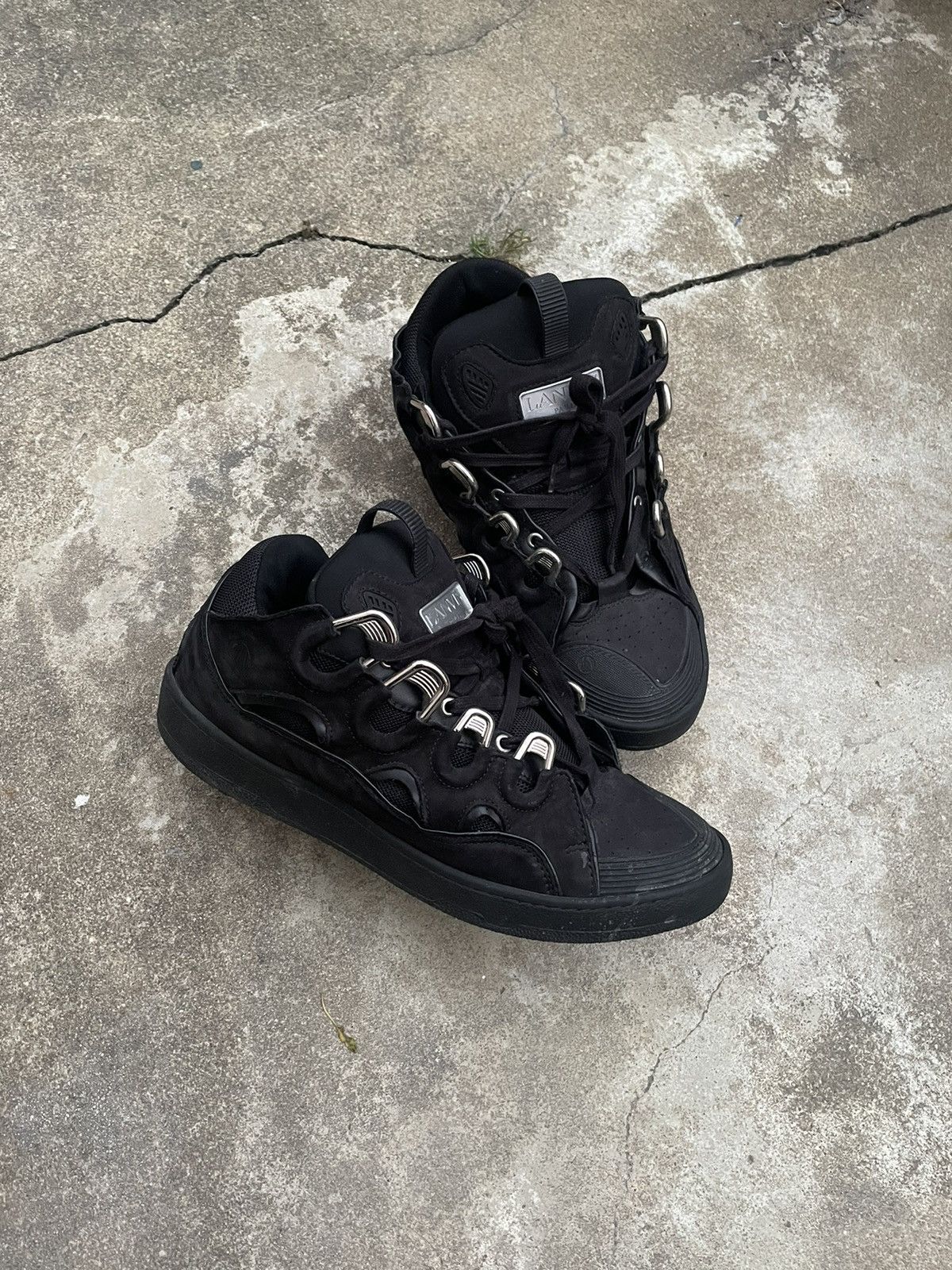 Lanvin Triple Black Curb Sneakers Size US 10 / EU 43 - 1 Thumbnail