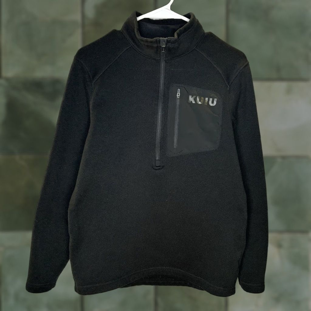 Vintage KUIU Base Camp High Loft Sweater Fleece Half 1/2 Zip Pullover Black Men’s Small Size US S / EU 44-46 / 1 - 1 Thumbnail