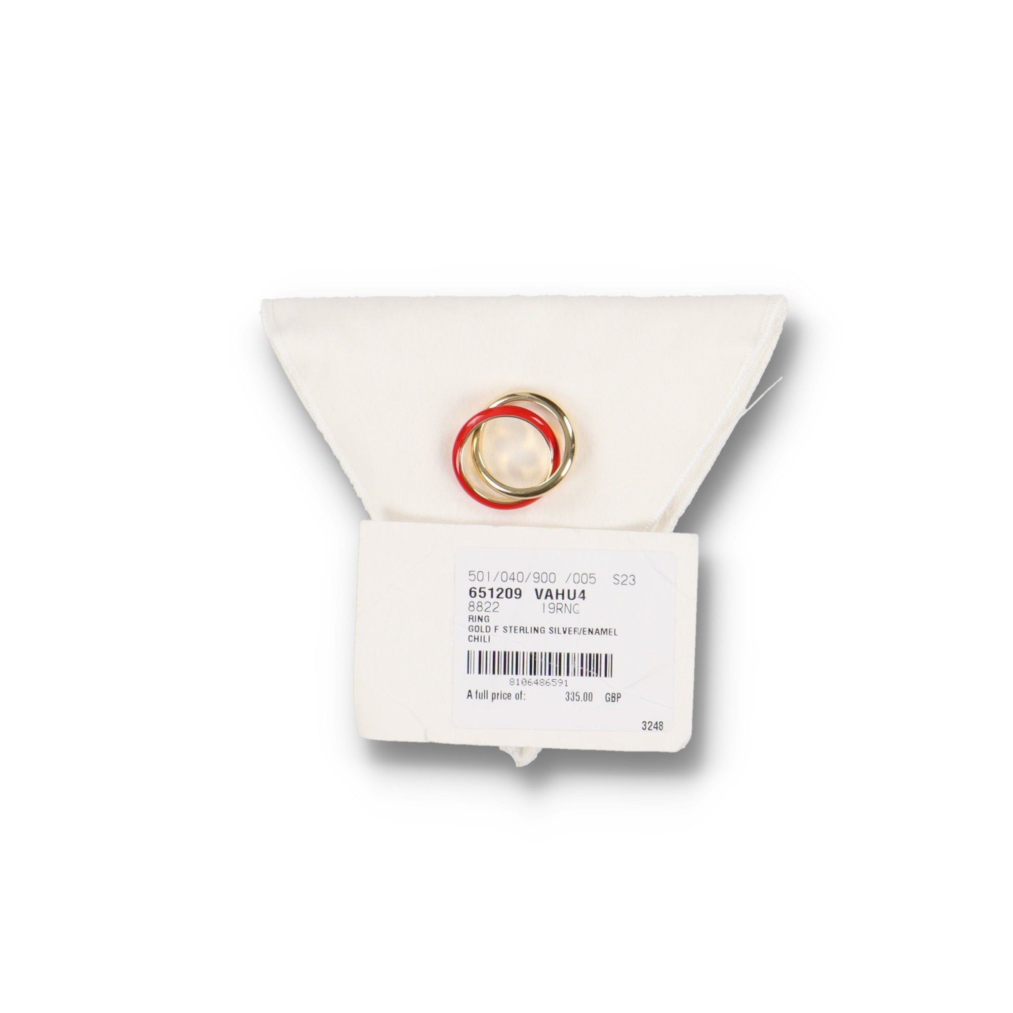 Bottega Veneta Essentials Gold And Red Enamel Interlocking Rings Size ONE SIZE - 7 Thumbnail