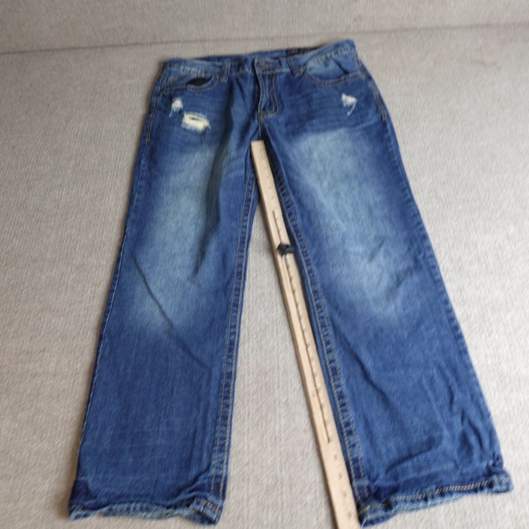 Vintage Axel Jeans 38 x 29 Blue Cotton Relaxed Straight Distressed Denim Men's Jeans Regular Inseam 29 Vintage: No Size US 38 / EU 54 - 2 Thumbnail