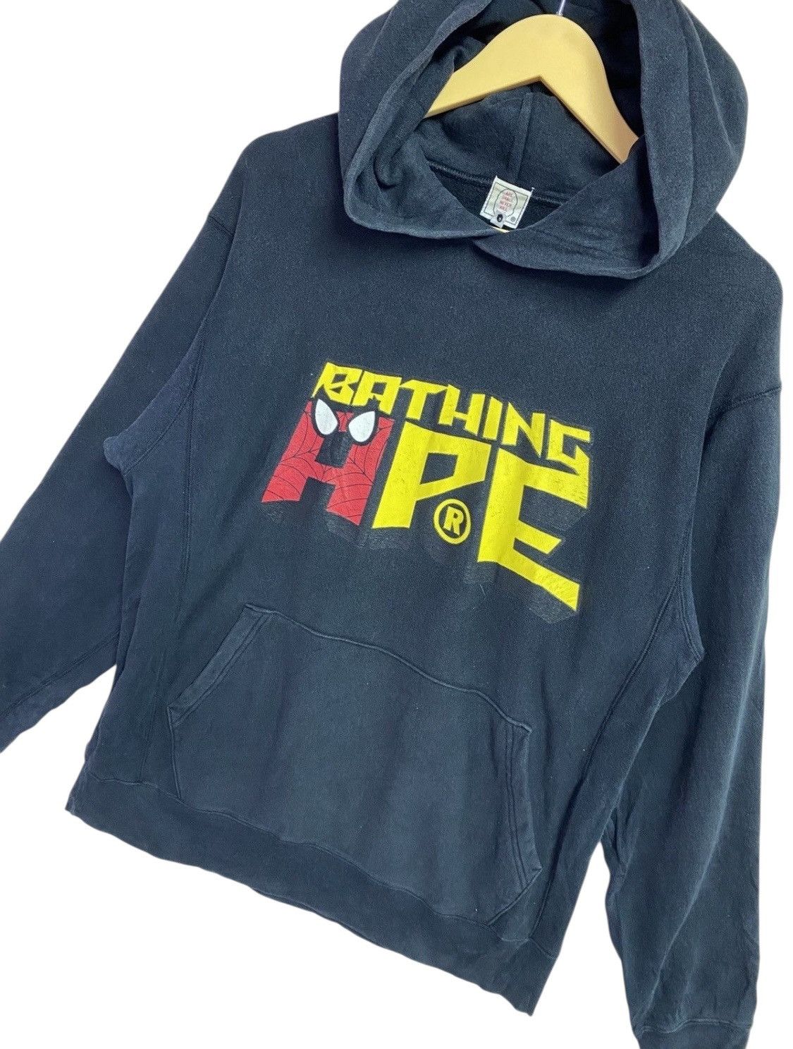Bape A Bathing Ape (BAPE) x Spider-Man Logo Hoodie Black Size US M / EU 48-50 / 2 - 4 Thumbnail
