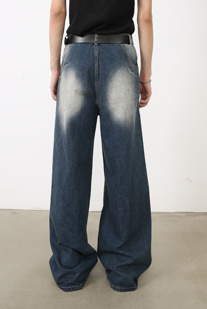 Japanese Brand × Jean Loose straight men's washed pocket work jeans Size US 32 / EU 48 - 5 Thumbnail