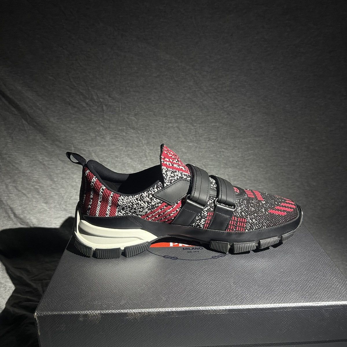 Prada PRADA Crossection Slip-On Knit Red/Black/Grey, Size 10.5 Size US 10.5 / EU 43-44 - 10 Thumbnail