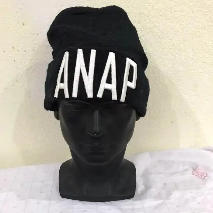 Japanese Brand × Vintage ANAP Spellout Beanie Hat Size ONE SIZE - 2 Thumbnail