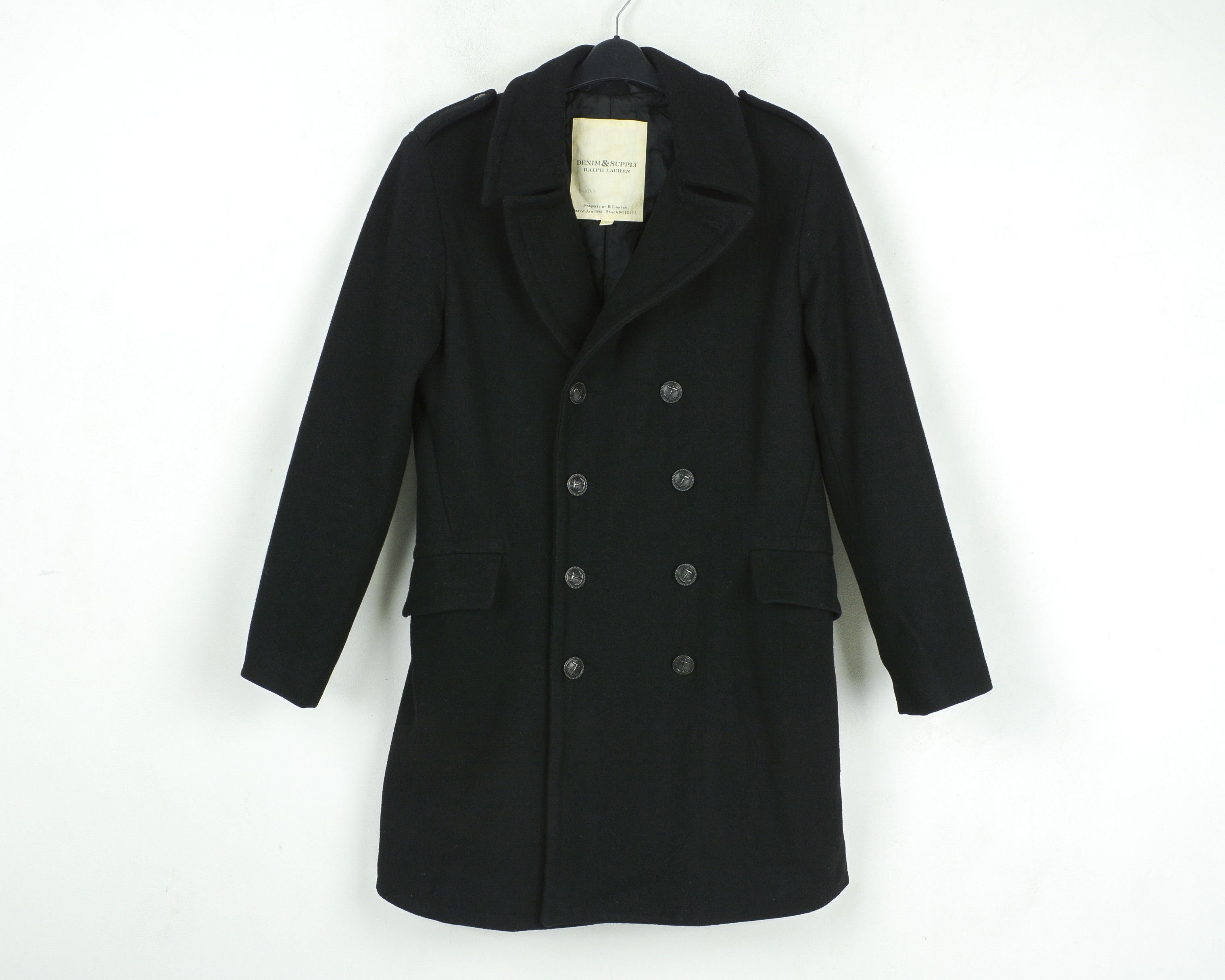 RRL Ralph Lauren Winter Wool Double breasted Coat Anchor Button Jacket Size US M / EU 48-50 / 2 - 1 Thumbnail