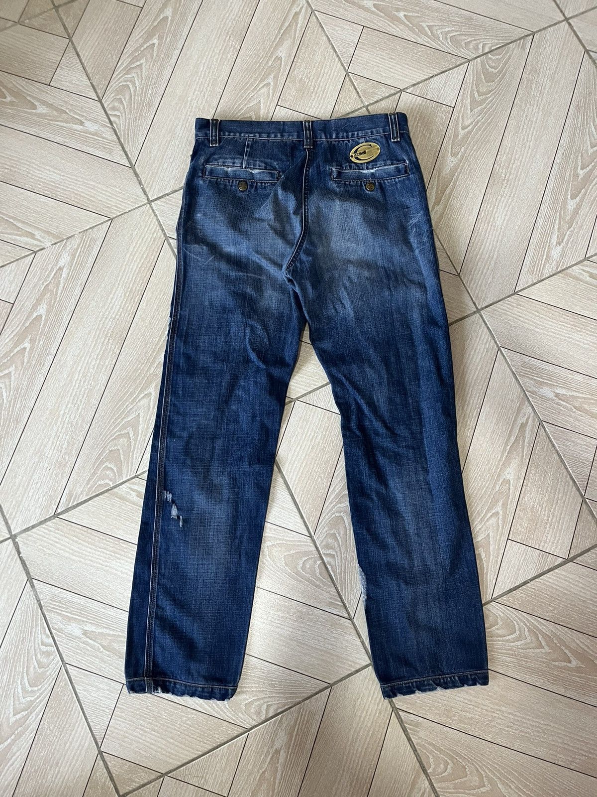 Roberto Cavalli Rare 2000s Cavalli distressed denim pants Size US 33 - 13 Thumbnail