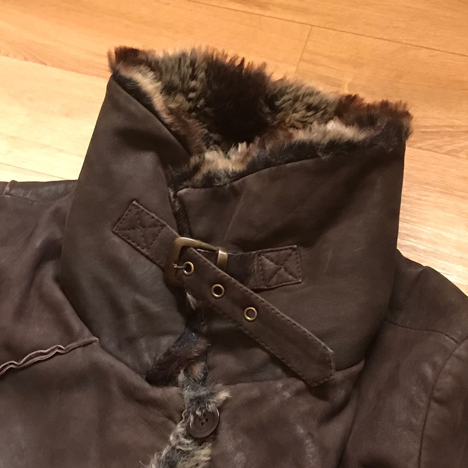 ARMA VINTAGE Afghan Coat LEATHER Faux Fur Shaggy Penny Lane ARMA Size L / US 10 / IT 46 - 6 Thumbnail
