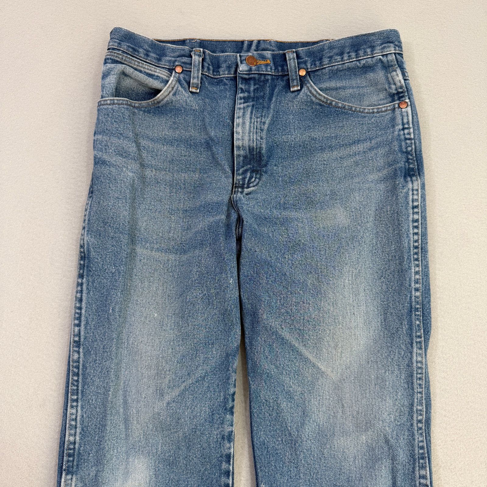 Wrangler Wrangler Slim Fit Cowboy Cut Jeans 33x30 Blue Faded 936PWD Size US 33 - 2 Thumbnail