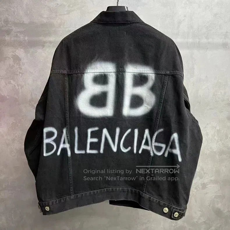 Balenciaga Balenciaga Black Denim Jacket. Size US XL / EU 56 / 4 - 2 Thumbnail