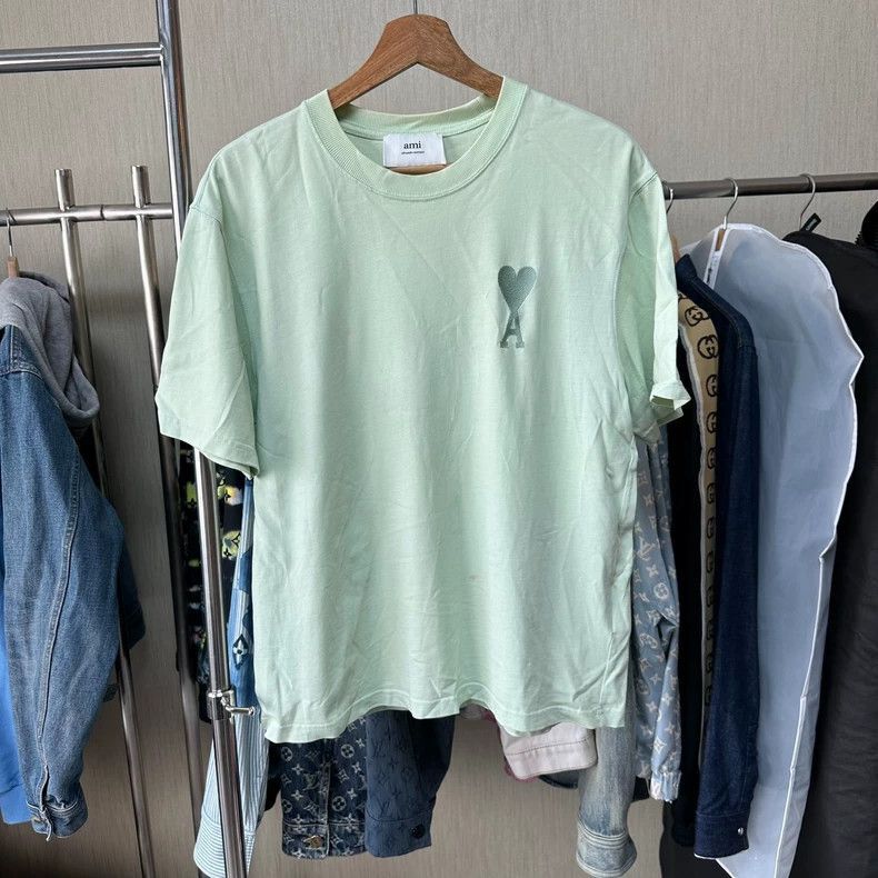 AMI AMIPARIS SS22 Heart Logo Short Sleeve T-shirt-2508 Size US S / EU 44-46 / 1 - 1 Thumbnail