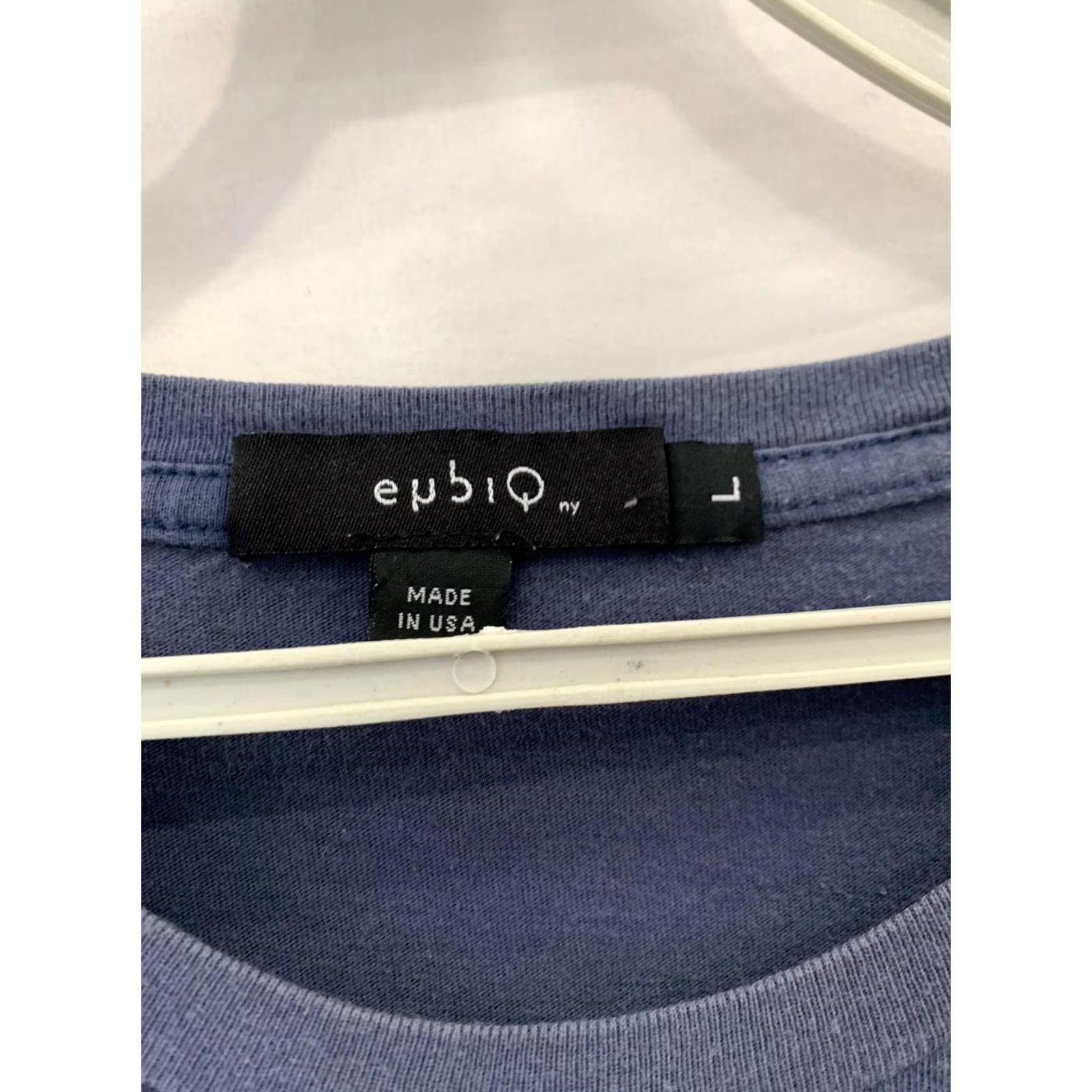Vintage Eubiq NY Made in USA Graphic T-Shirt Navy Blue Ocean Wave Print Large L Mens Size US L / EU 52-54 / 3 - 3 Thumbnail