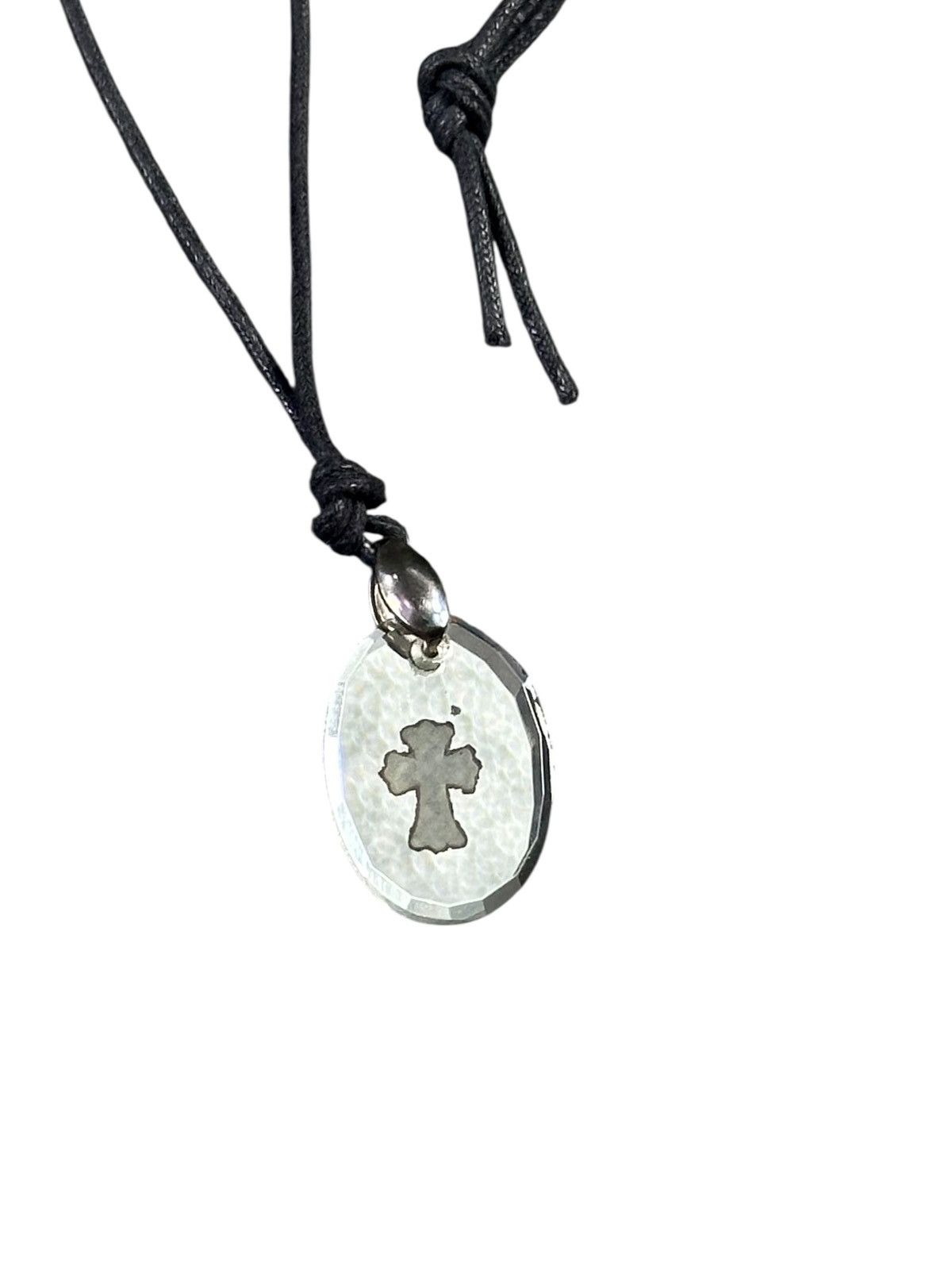 Vintage 2000s JAPANESE HANDMADE GLASS CROSS PENDANT NECKLACE Size ONE SIZE - 3 Thumbnail