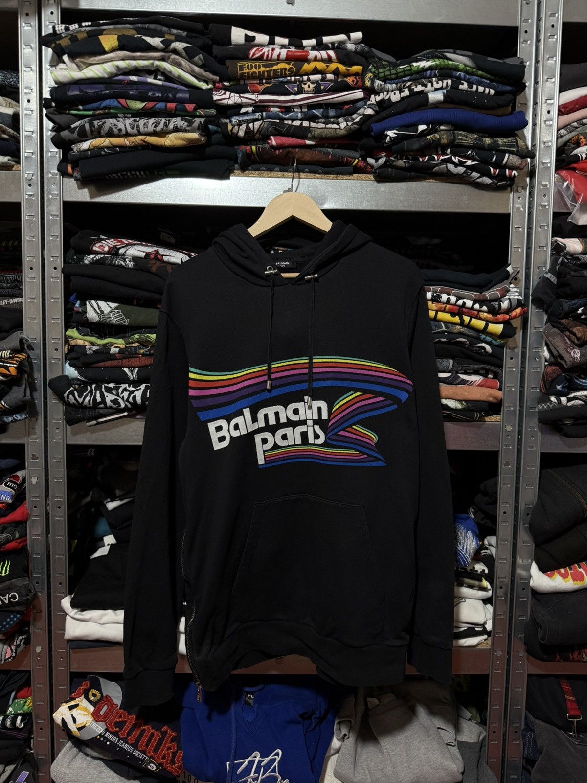 Balmain 🌈 Rare Balmain Rainbow Multicolor Logo Luxury Hoodie Size US S / EU 44-46 / 1 - 1 Thumbnail