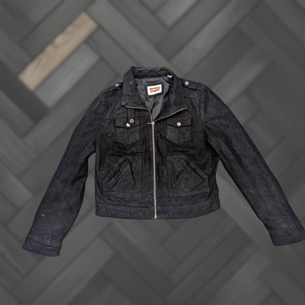 Levi's VINTAGE Levi's motorcycle jacket S Women Black Leather BIKER moto Y2K jacket Zip Mens Womens Girls Size S / US 4 / IT 40 - 1 Thumbnail