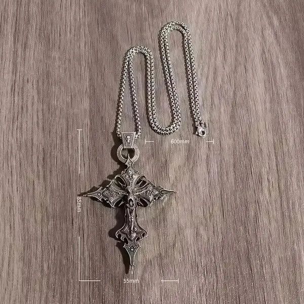 VIBE Gothic Skeleton Cross Necklace Size ONE SIZE - 4 Thumbnail