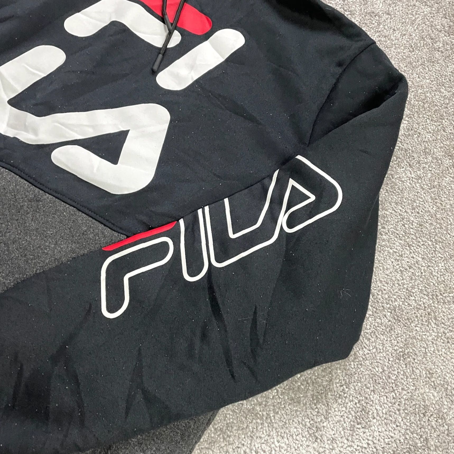 Fila FILA Hoodie Pullover Sweatshirt Mens Medium Black Gray Graphic Fleece Casual Size US M / EU 48-50 / 2 - 3 Thumbnail