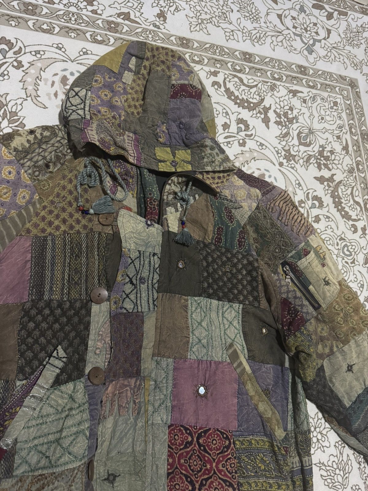 If Six Was Nine × Japanese Brand × Le Grande Bleu (L.G.B.) Vtg Japan Patchwork Sashiko Heavy Jacket Hoodie Size US L / EU 52-54 / 3 - 3 Thumbnail