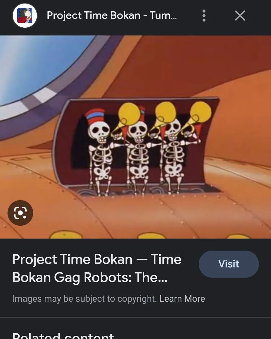 Anime × Japanese Brand × Vintage Vintage Time Bokan Skeleton Art Anime Tees Size US M / EU 48-50 / 2 - 5 Thumbnail
